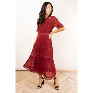Bohme midi dress in Wine.